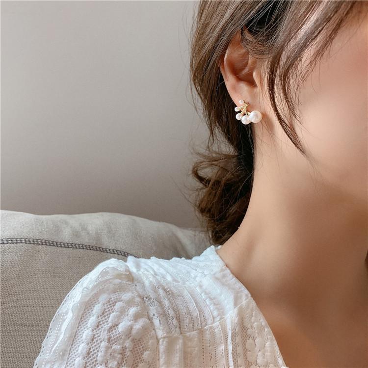 Korean Tree Branch Pearl Stud Earrings, Korean Dongdaemun Temperament Pearl Earrings, Women's Personality Simplicity Earrings