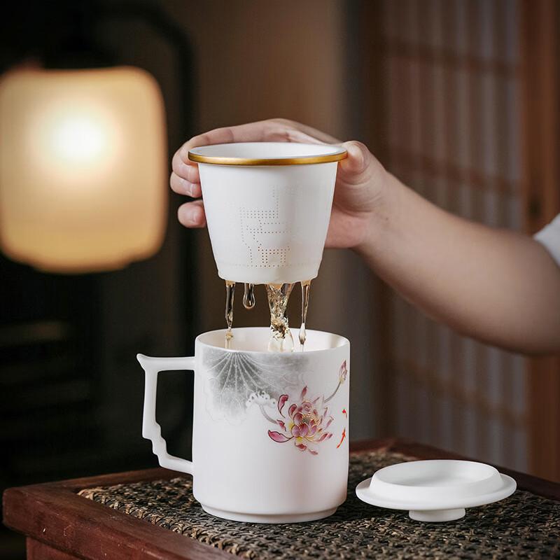 Chaxun Gilded Ceramic Office Mug