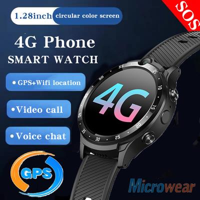 Herren 1,28" 4g Full Netcom Smartwatch GPS WLAN Positionierung Videoanruf Chat SOS Wecker Wasserdicht Damen Smartwatch