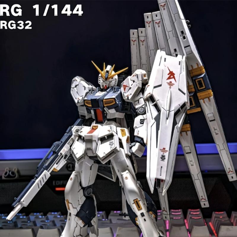 

In Stock Rg 1/144 V Nu Assembly Model Kit Action Figures With Funnels And Water Decals Stand Desktop Boy Toys