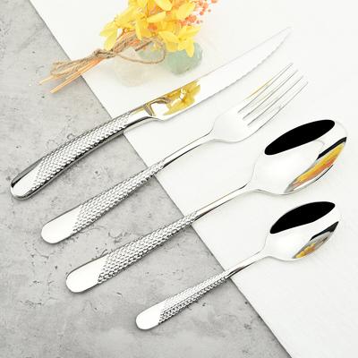 18/10 Edelstahl Geschirr Hohe Qualität Besteck Besteck Geschirr Steak Messer Gabel Teelöffel Geschirr Dropshipping