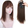 Clip In Increase Hair Volume Topper Hair Piece Long Straight Wig Head Top Wig Block 3D Hair Bangs