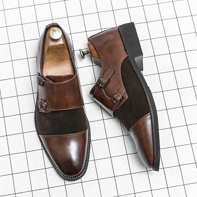 Fashion New Mens Casual Leather Oxfords Dress Suit Wedding Monks Comfortable Gentleman Stylish Business Formal Shoes Loafers Flats 38~48
