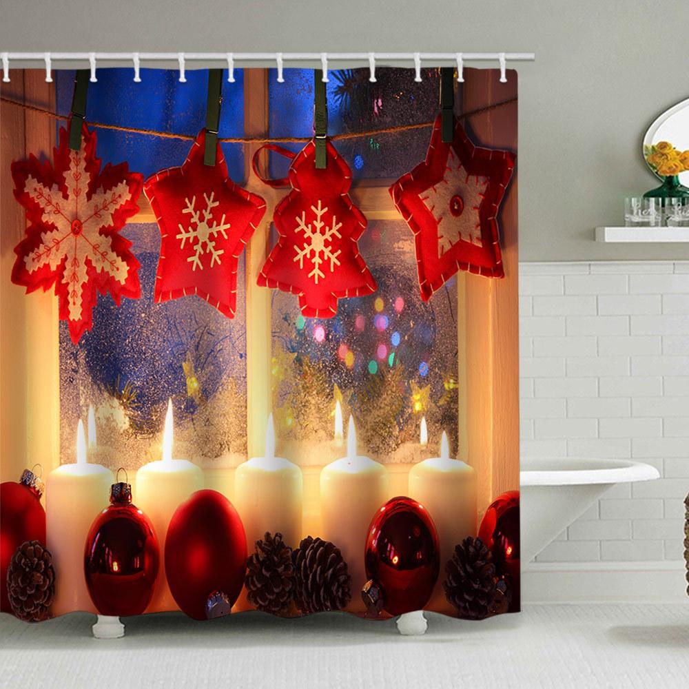 

Merry Christmas Curtain 1Pc Shower Curtain For Bathroom Modern Decor For Bathroom Shower Curtain Multi-Size Home Decor Christmas W60H190(CM)-1 Pcs