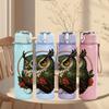 1PC Wise Forest Owl Pattern 750ml Color Plastic Sports Water Bottle Leakproof Flip Straw Lid Suitable for Sports Office Home Use