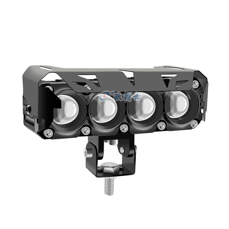 

Dual-Color LED Motorcycle Spotlight: Four-Eye High/Low Beam, Waterproof, Electric Vehicle Modified Headlight V4 High White Low White No Fan