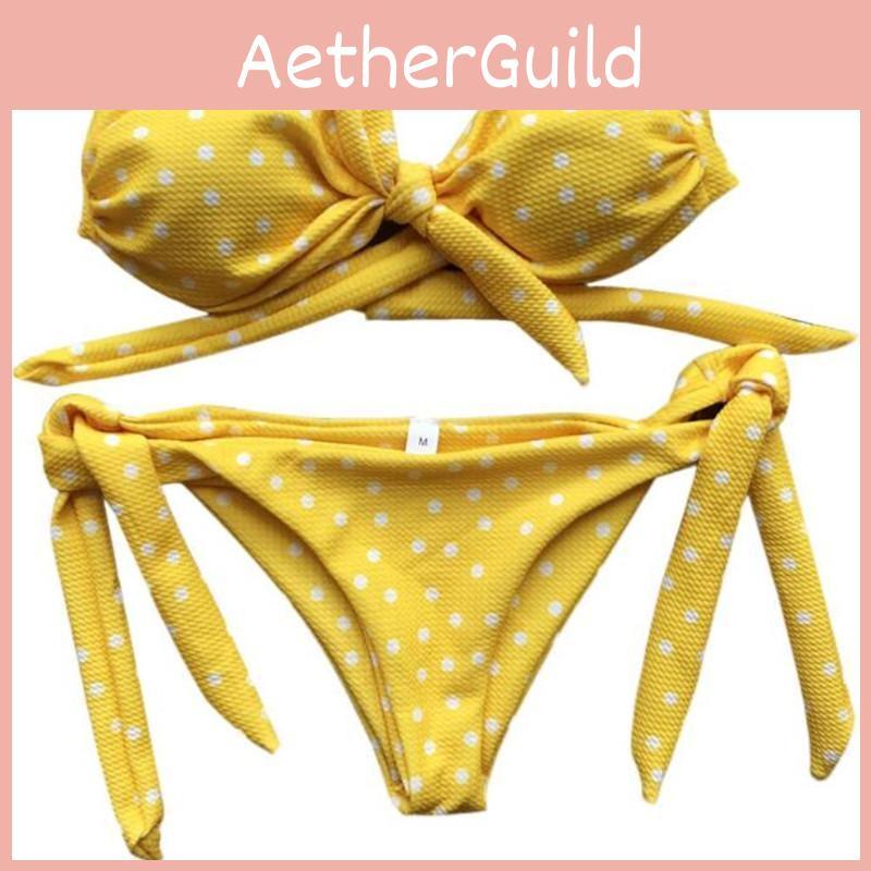 Premium Quality Women Summer Swimwear Fashion Wave Dots Bikini Set For Timeless Style