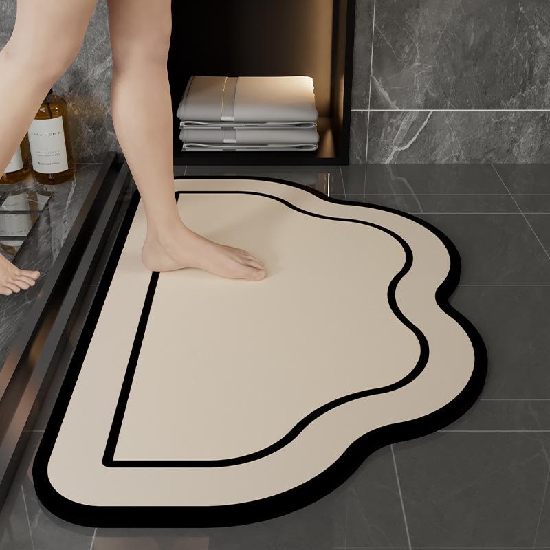 Plaid Diatom Mud Quick-Dry Anti-Slip Bathroom Mat 40x60 cm