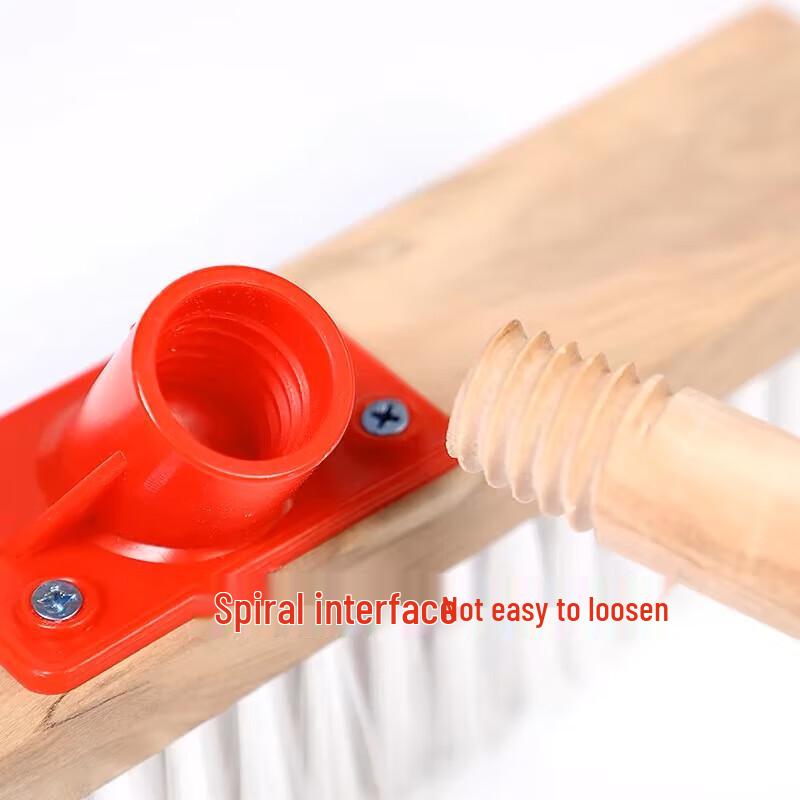 Zhugu Hard Bristle Wooden Long Handle Floor Cleaning Brush & Scraper