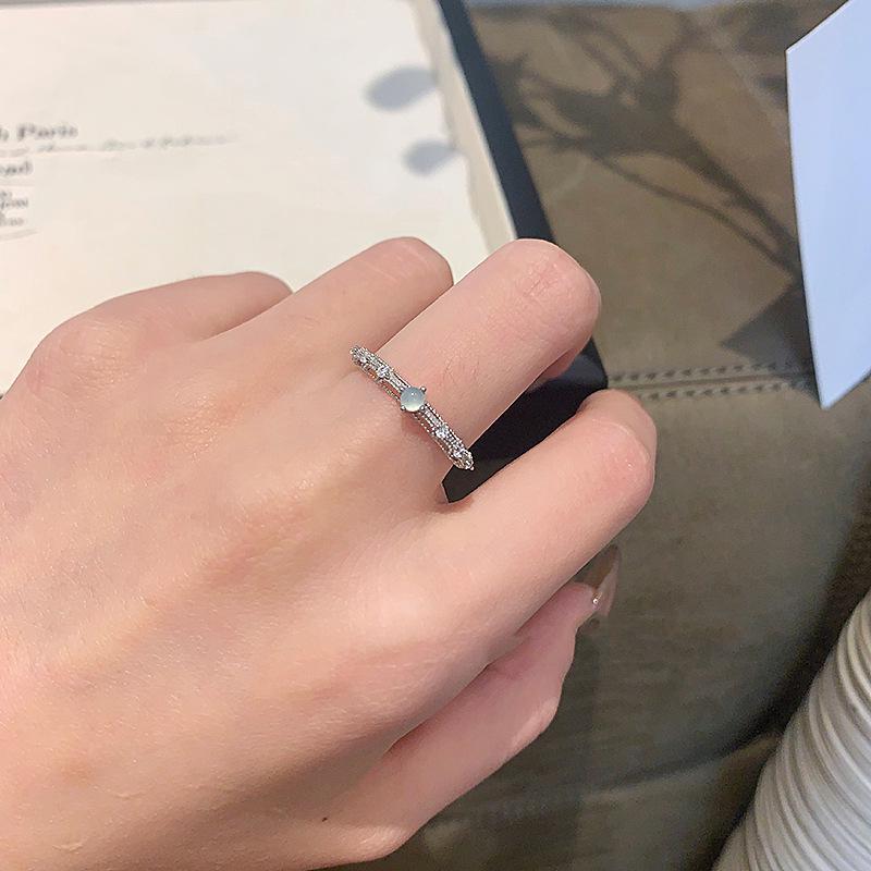 Xiaohongshu Bestseller: Versatile Cool Sparkle Diamond Ring for Women - Niche Design, Simple Elegance Adjustable Open Size