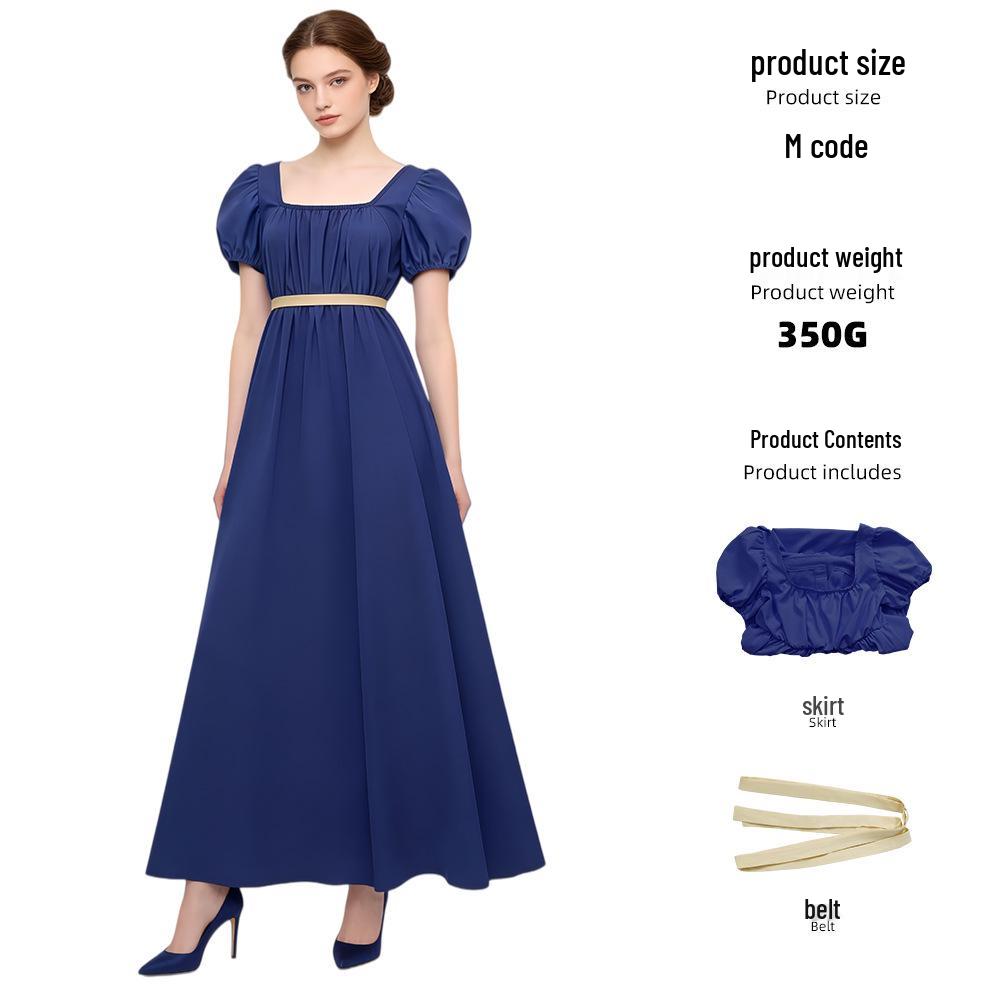 Bridgerton Regency Kleid: Hochtailliertes viktorianisches Kleid für Halloween & Teepartys