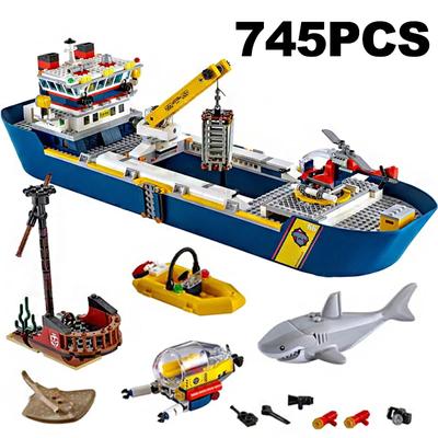 745 szt. Miejski Oceaniczny Statek Rozpoznawczy Zestaw Modelowy 60026 Klocki Ekspedycja Montaż Zabawki Urodziny Dziecka Prezenty dla Chłopców