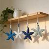 Mediterranean Wooden Starfish Wall Hanging, 40cm Nautical Coastal Decor With Jute Rope, 4 Colors Beach Themed Ornament For Home Bedroom
