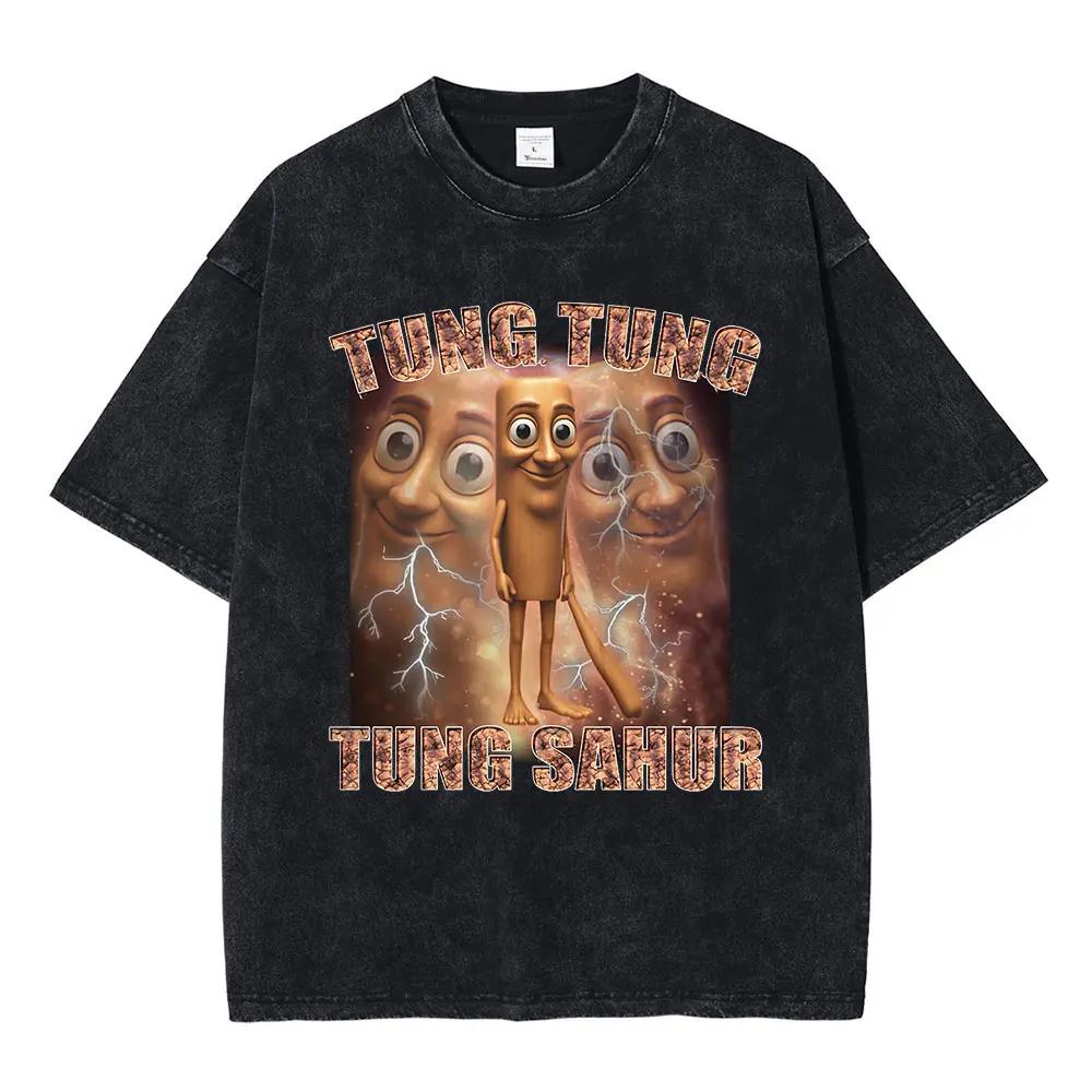 Italienischer Hirnfurz Lustige Meme T-Shirts Tralalero Tralala Tung Tung Tung Sahur Bombardiro Krokodil Brr Brr Patapim Gewaschene T-Shirts