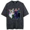 Yk Washed Tshirts For Men Anime JoJos Bizarre Adventure Short Tshirts Women Tops Graphic Printed TShirt Short Sleeve Unisex