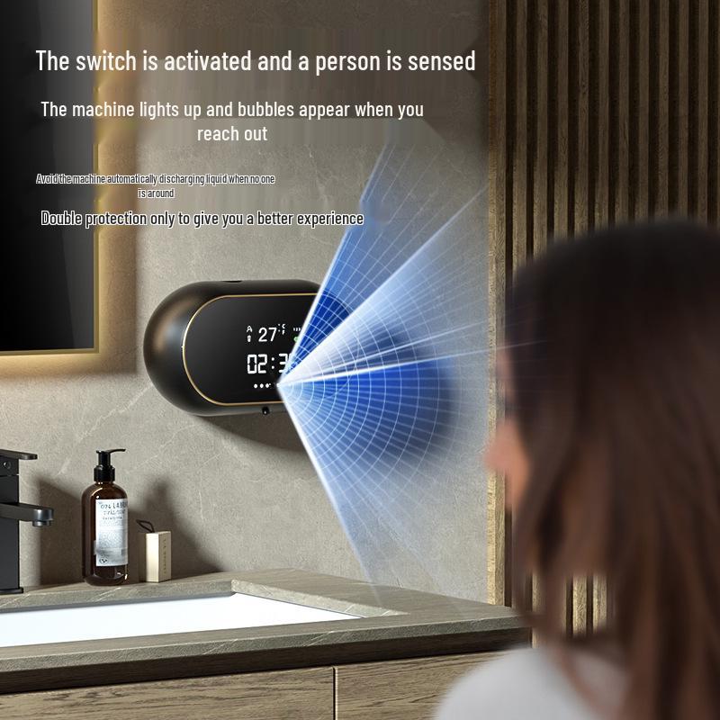 W2 Automatic Wall-Mounted Foam Hand Sanitizer Dispenser for Kitchen & Bathroom, Rechargeable & Contactless