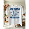 Men's Espresso Cycling Club Retro Bike Coffee T-Shirt - Casual Round Neck Tee Suitable for Riders, Machine Washable, Year-Round Fit for Cycling