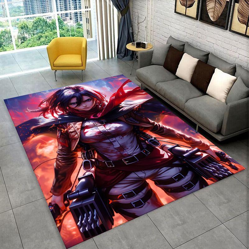 Attack on Titan Cartoon Anime Carpet Rug for Playroom Bedroom Living Room Sofa Home Decor,kid Game Area Rug Non-slip Floor Mat