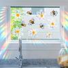 One Sheet Colorful Bee White Flowers Window Spring Home Decoration Glass Stickers Static Cling Double-sided Visual Pattern