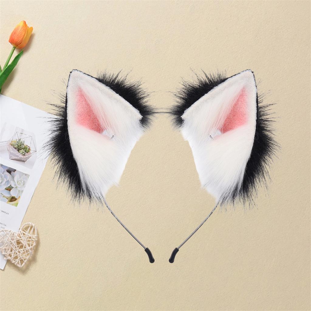 Süßes Katzenohren-Stirnband Plüschtierohren Haarreif Party Kopfschmuck Kostüm für Kinder Erwachsene Halloween Verkleidung