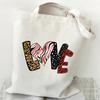 Customizable Canvas Bags spots Love Women Shopper Shoulder Bag Large Handbag Canvas Tote Bags Casual Lady reusable Shopping Bags