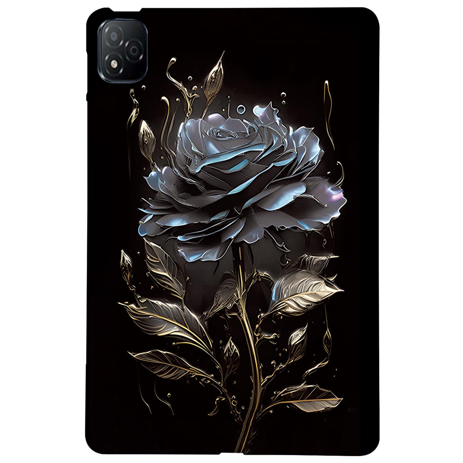 

Для Infinix Xpad TPU Чехол С Принтом Тонкая Защитная Накладка для Планшета Black Rose
