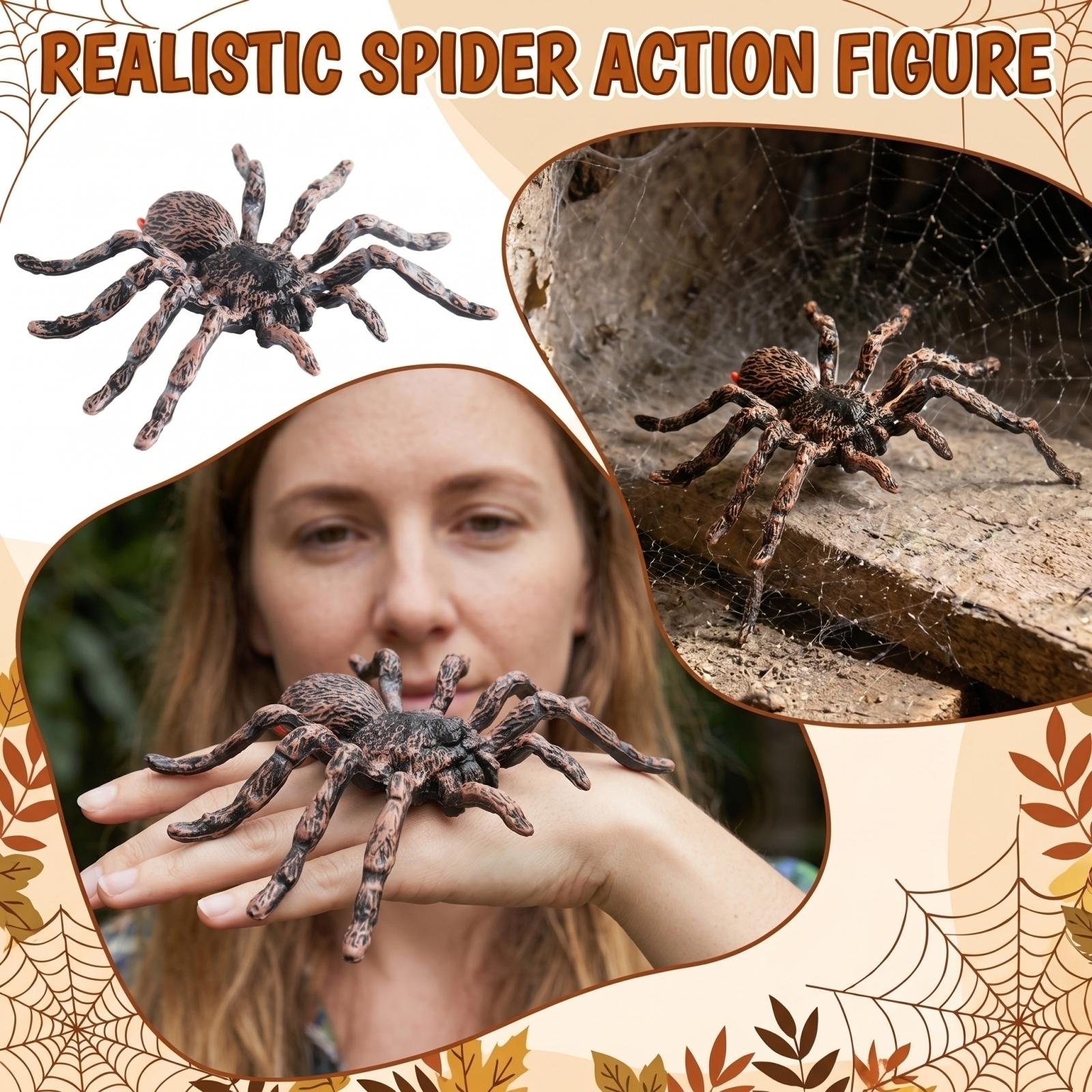 

Realistic Spider Action Model Lifelike Insect Toy Flexible Tarantula Figure for Educational Display and Collection Decor One Size