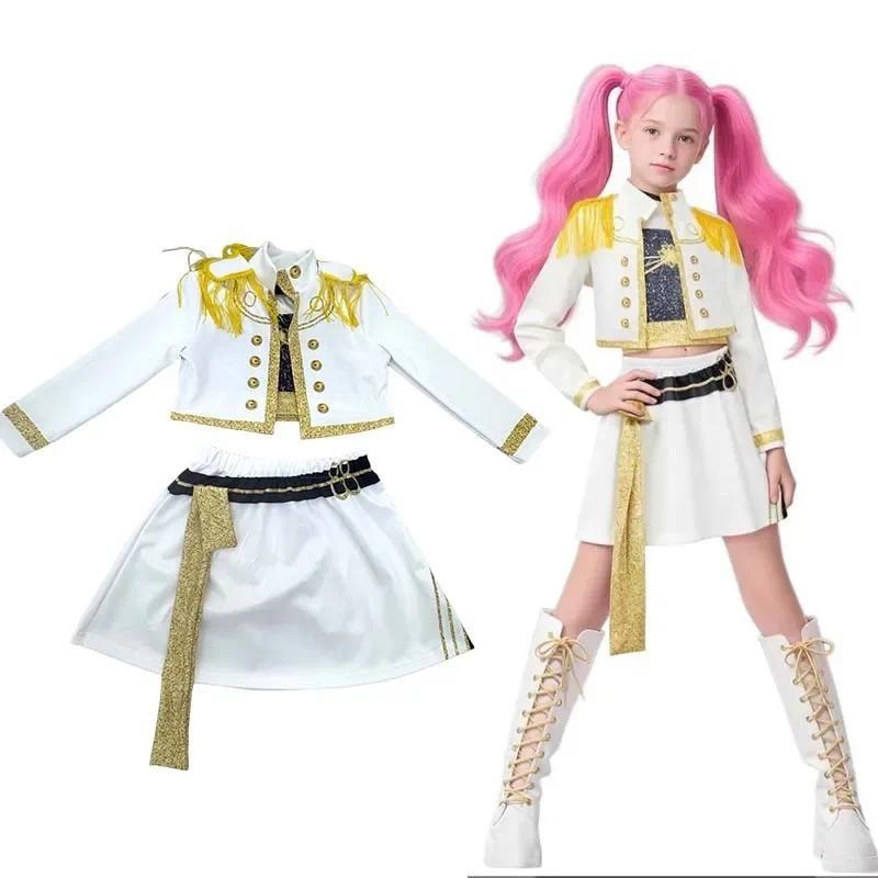 Kids K-Pop Demon Hunters Zoey Rumi Mira Costume Fancy Dress Cosplay for Girls Kids Halloween Carnival
