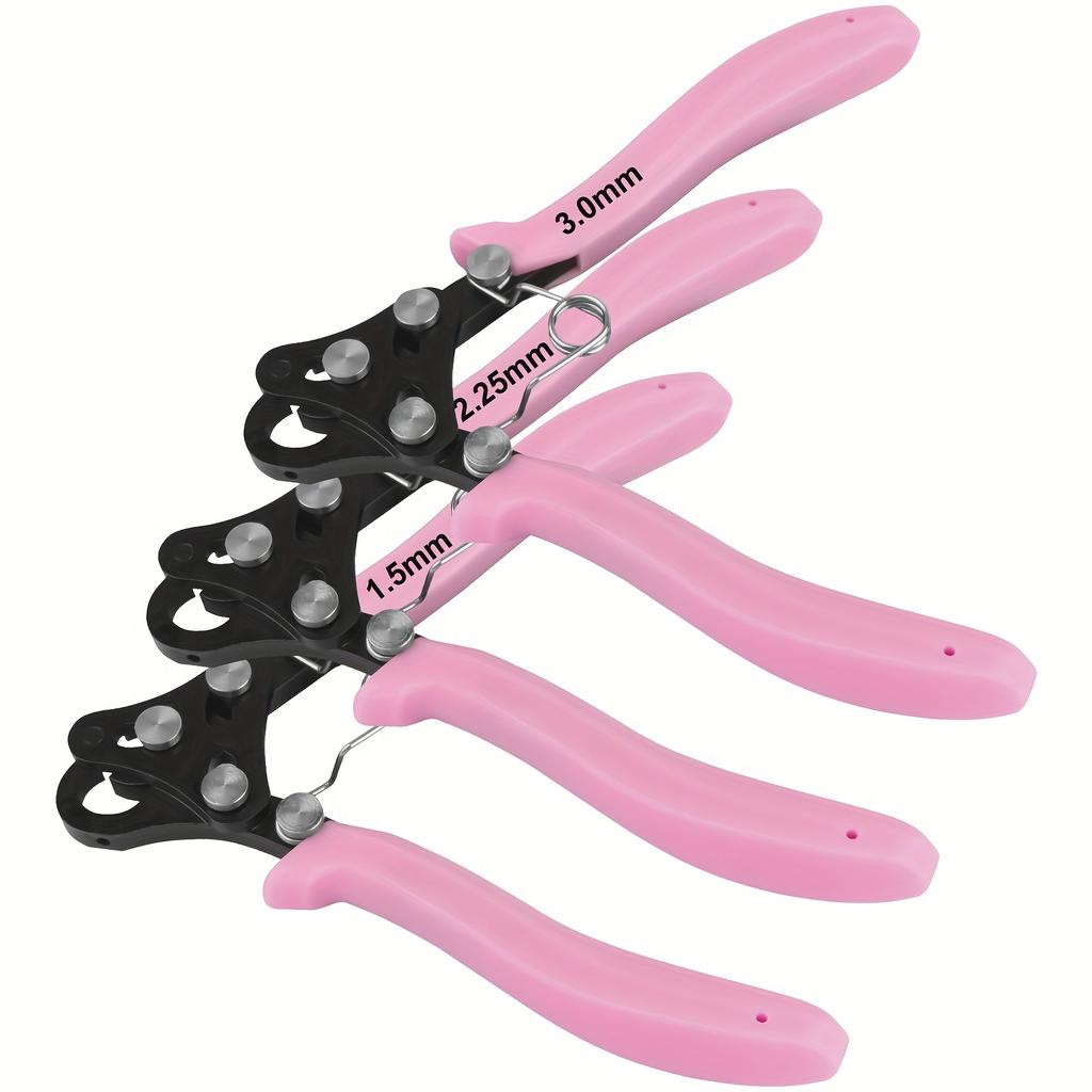 1 Pack Pink Metal Wire Looping Pliers -1.5mm/2.25mm/3mm, DIY Jewelry Making, Earring Studs, Copper Wire Bending Tool