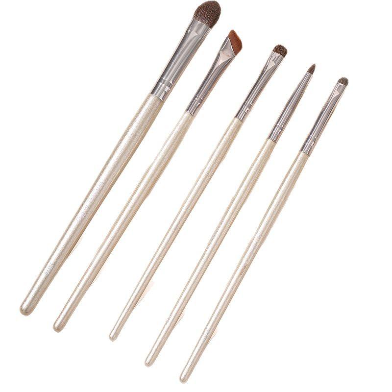 Champagne Gold Soft Bristle Makeup Brush Set - Stippling, Blush, Contour, Loose Powder Brushes with Animal Wool.