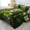 3pcs Fresh Green Forest 3D Printed Bedding Set Comfortable Duvet Cover King Queen Twin Size Birthday Gift for Bedroom Decoration