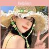 Summer Straw Hat With Embroidery And Wide Brim For Beach Vacation And Sun Protection