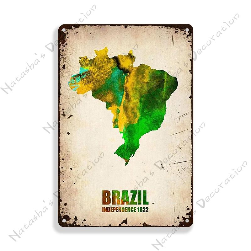 

Brazil Vintage Poster Rio de Janeiro Metal Sign Landscape Decorative Sign Retro Metal Plaque Man Cave Pub Home Club Wall Decor 30x40cm(11.8x15.7inch)