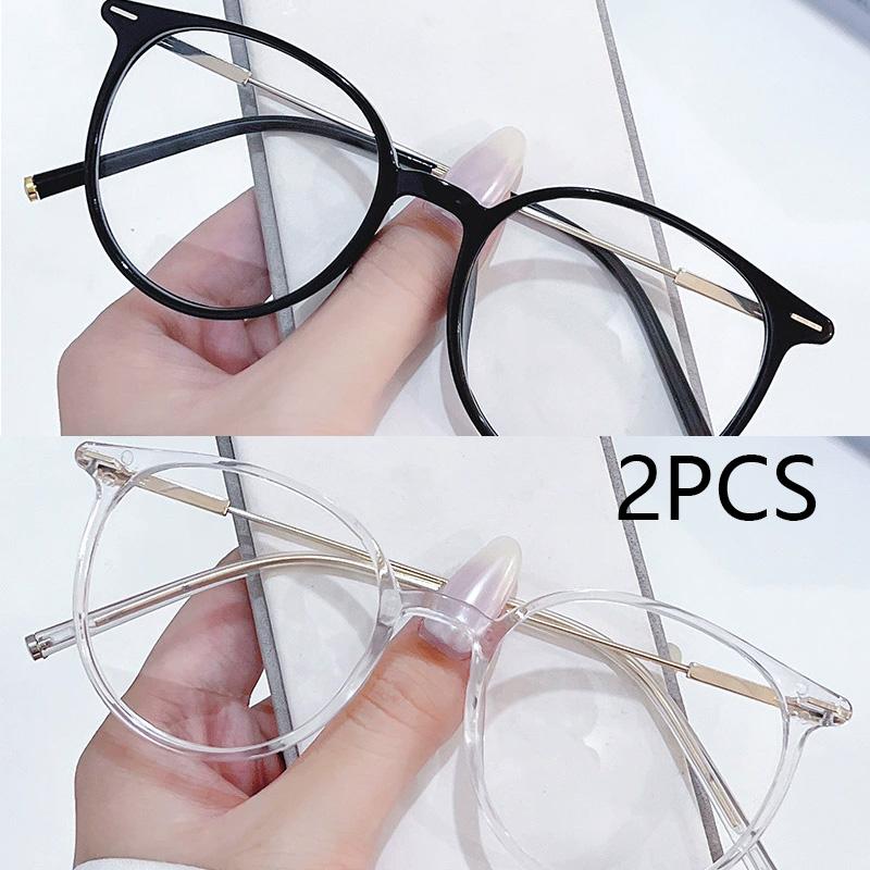 2Pcs Anti Radiation Eyeglasses For Women/Men Replaceable Lens Computer Blue Light Glasses