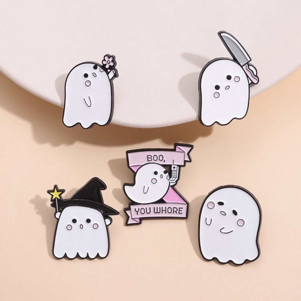 Enamel Little Ghost Brooch Zinc Zinc Alloy Clothing Accessories Halloween Decoration