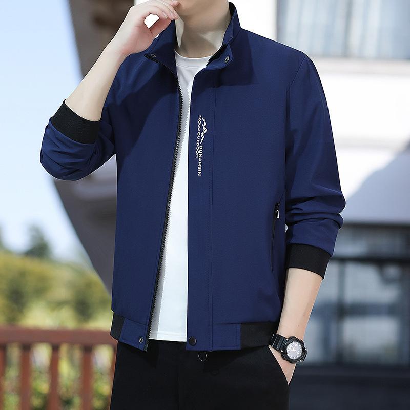 Spring and Autumn Loose Casual Tooling Gown Korean Version of Trendy Youth Stand-up Collar Top Jacket