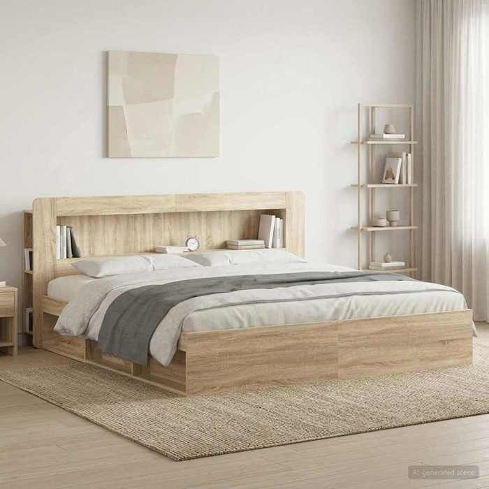 Tête de lit avec rangement - MAISON EXCLUSIVE - Maison Exclusive - Chêne Sonoma - Bois d'ingénierie - Rangement intégré