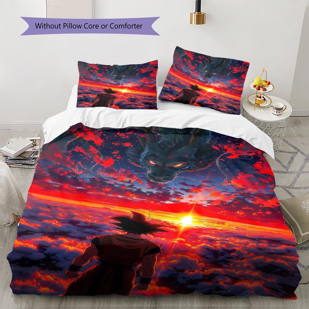 

Dragon Ball Frontier Bedding Set Soft Microfiber Duvet Cover Durable 135x200cm