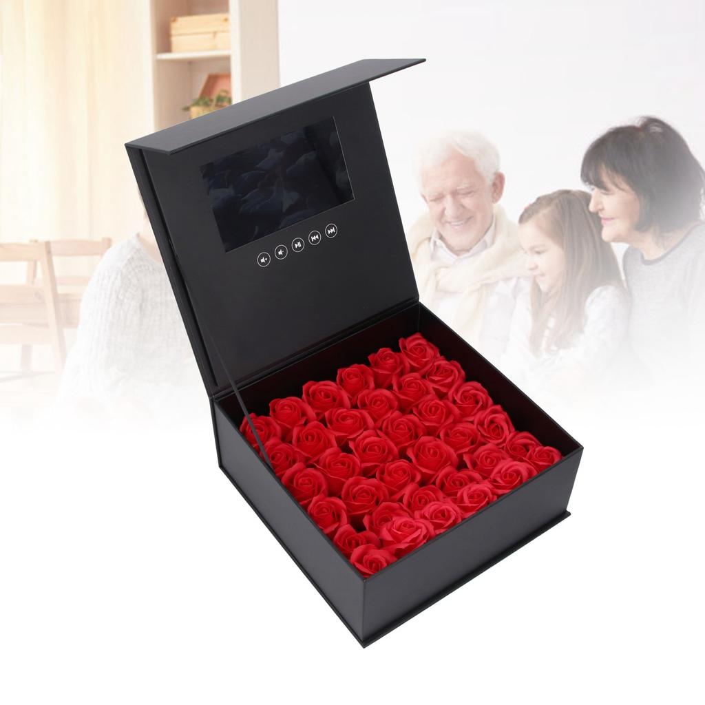 Jewelry Flower Box 7 Inch Color Display Video Greeting Card High Definition Playback for Wedding Advertising Marketing