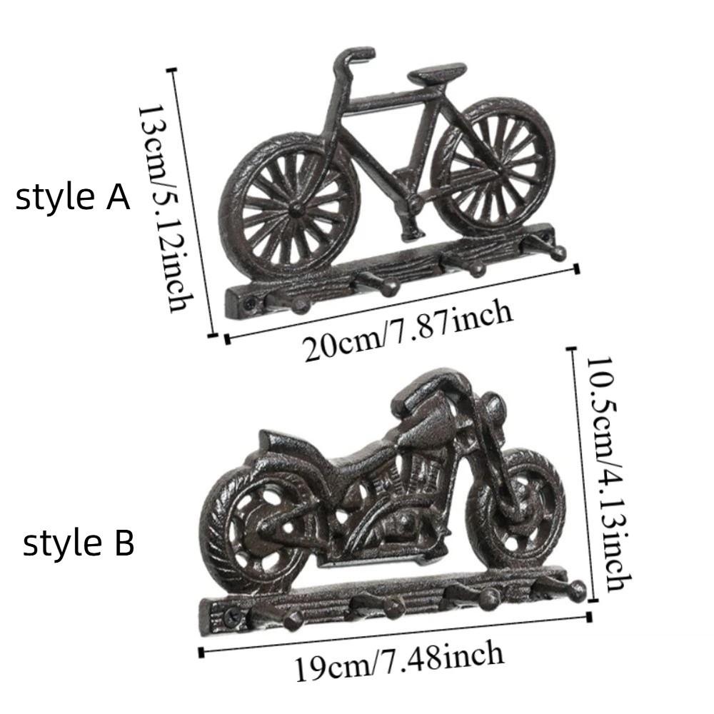 With 4 Hooks Wall Mount Key Holder Retro Tool Storage Rack Multifunctional Coat Hooks  Living Room