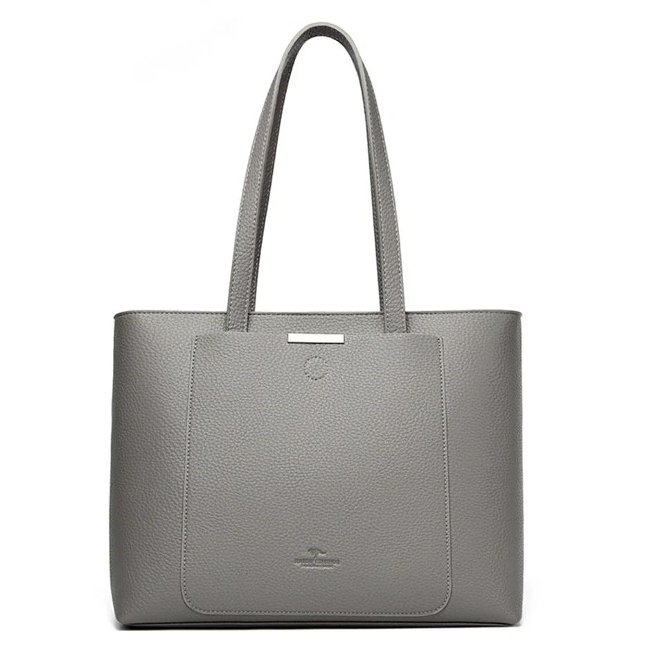 Genuine Brand Soft Leather Shoulder Bag For Women Luxury Designer Casual Tote Bag Ladies Purse Shopping Commuting