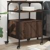 Printer Stand with 3 Shelves Brown Oak Effect 50 X 40 X 76 Cm