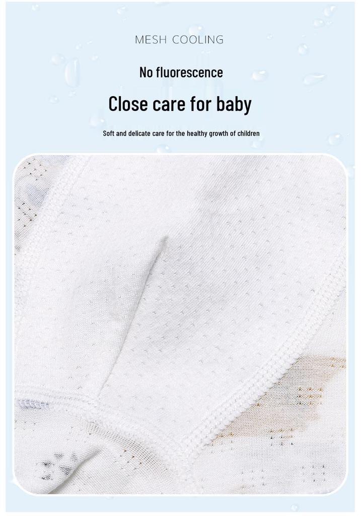 Boys' Ice Silk & Cotton Mesh Boxer Briefs - Antibacterial, Breathable, Soft, Summer Shorts for Medium/Large Children