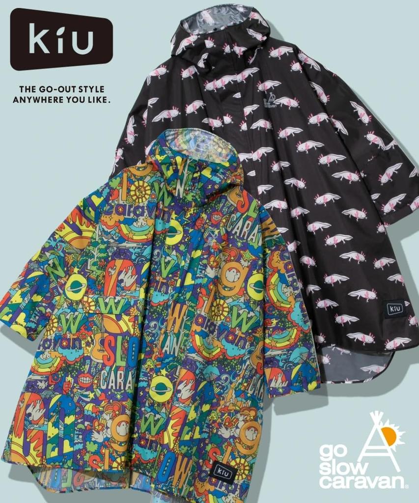 [go slow caravan] KiU x gsc All-over Print NEW STANDARD RAIN PONCHO Pattern 1 Free