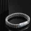 Double Row Stainless Steel Braided Cuban Chain Magnetic Buckle Men Titanium Steel Jewelry Bracelet