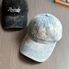 Wide Brim Denim Baseball Cap Korean Style Casual Duckbill Hat Letter Embroidery Peaked Cap  Outdoor