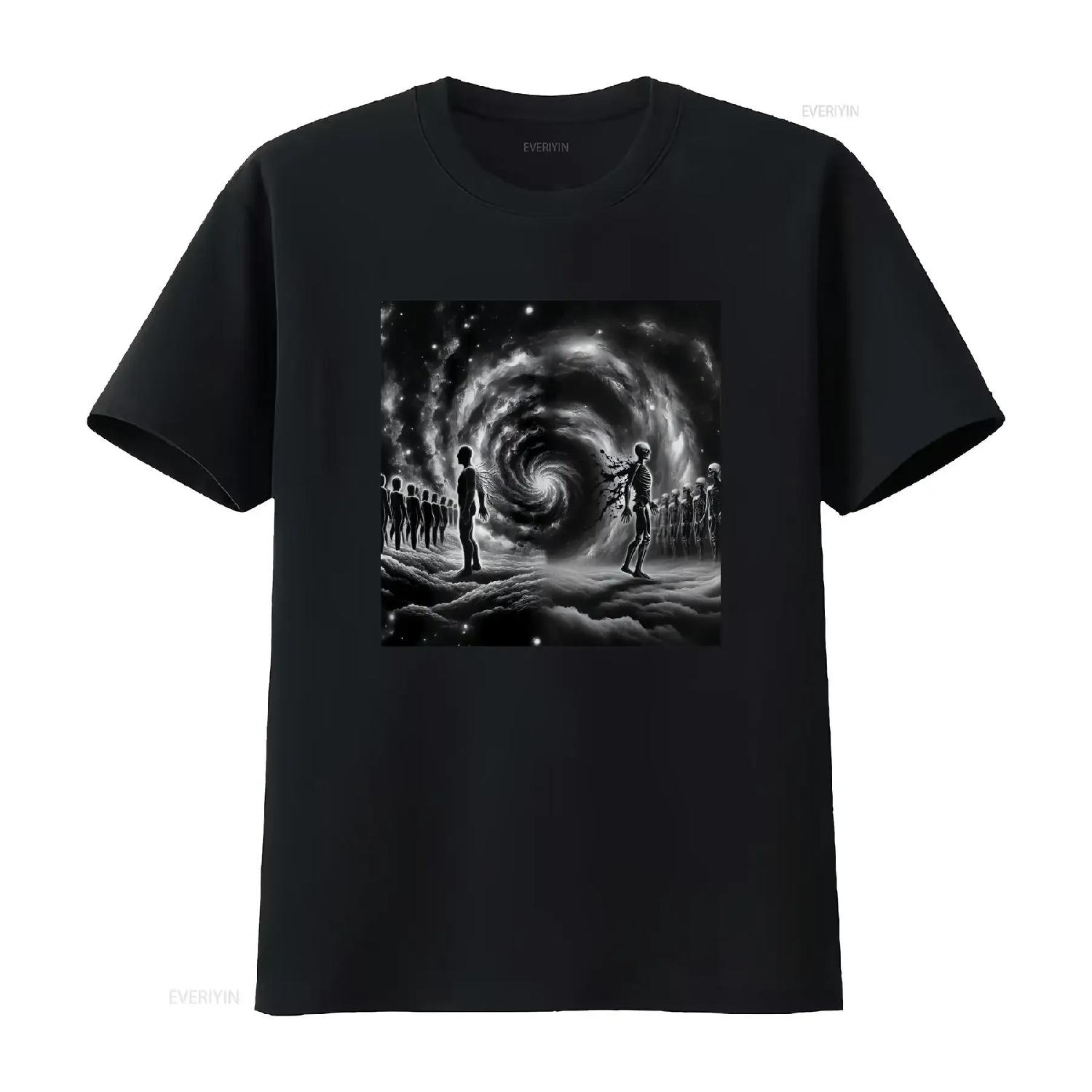 

Multiverse Design T Shirt Cosmic Universe Galaxy Print Top Astronomy vintage Washed Top For Everyday Wear Stretched streetwear XXXXXL різнокольоровий
