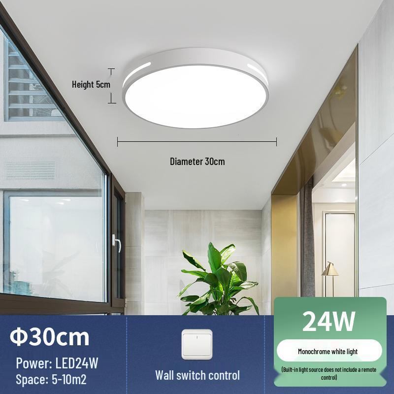 2025 Modern LED Ceiling Light for Bedroom, Study, or Living Room - Round and Simple Design