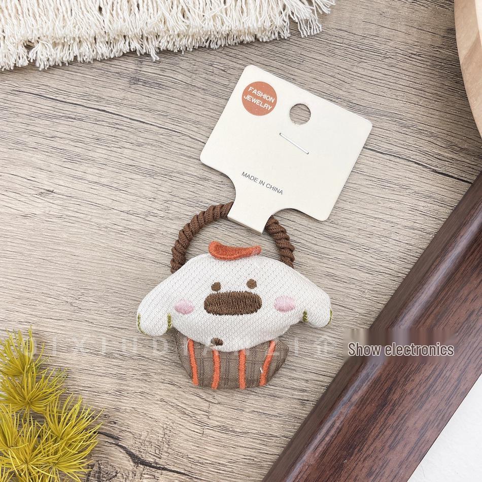 

Детская резинка для волос в клетку с мультяшным щенком и кроликом - Милая хлопковая кукла, резинка для волос, корейский стиль