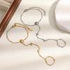 Sun-Shaped Boho Zircon Bracelet Stainless Steel Metal Finger Bracelet Charm Hand Chain Jewelry